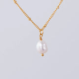 Baroque Pearl Pendant Bead Chain Necklace for Women