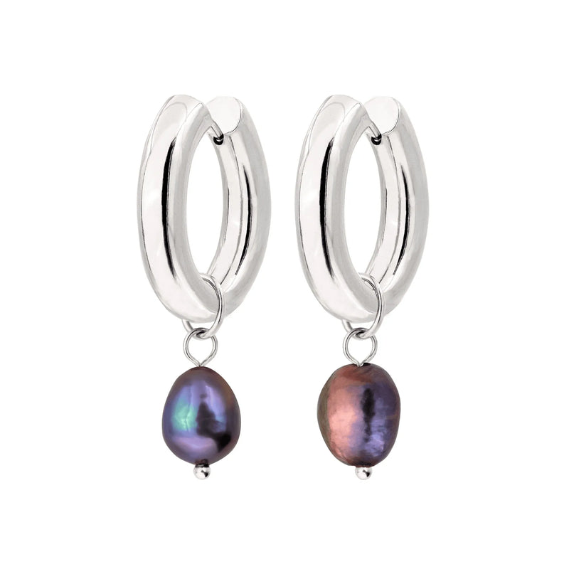 Mavis Hare PEARLY Hoop Dangle Earrings Stainless Steel