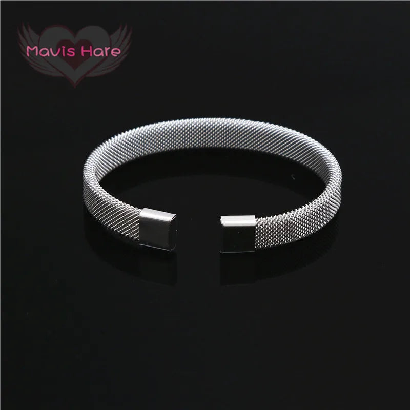 Mavis Hare Cuff Open Stainless Steel Bracelet & Bangle Set