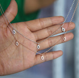 925 Sterling Rose Women Choker Evil Eye Necklace