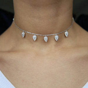 Real 925 Sterling Silver CZ Layer Necklace for Women