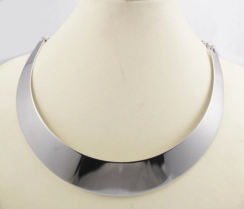 Punk Style Statement Necklace Summer Style Silver Choker Torques