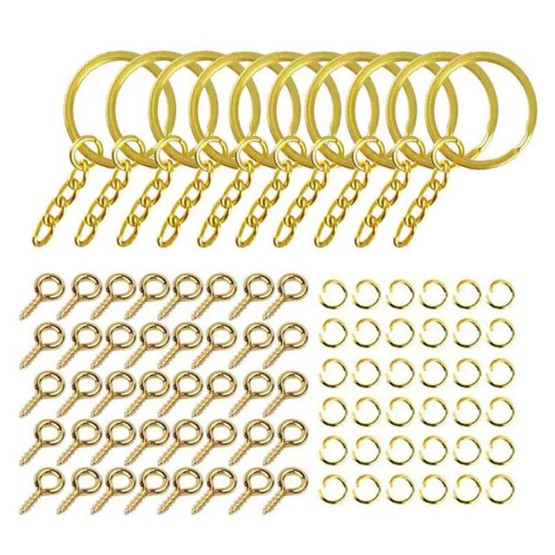 220pcs Metal Key Ring Chain Jump Rings Set DIY Keychain Accessories