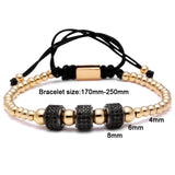 McIlroy Titanium Steel Ball & CZ Beads Macrame Bracelet