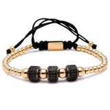 McIlroy Titanium Steel Ball & CZ Beads Macrame Bracelet