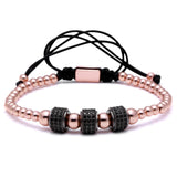 McIlroy Titanium Steel Ball & CZ Beads Macrame Bracelet