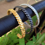 Mcllroy Twisted Steel Cuff Bangle for Women Men