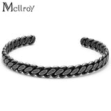 Mcllroy Twisted Steel Cuff Bangle for Women Men