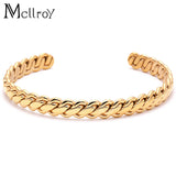 Mcllroy Twisted Steel Cuff Bangle for Women Men