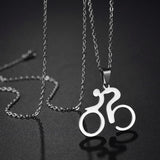 Tendy Bike Cycling Pendant Stainless Steel Necklaces for Women Men