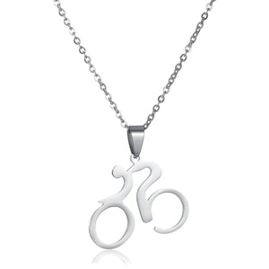 Tendy Bike Cycling Pendant Stainless Steel Necklaces for Women Men
