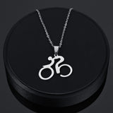 Tendy Bike Cycling Pendant Stainless Steel Necklaces for Women Men