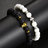 MeMolissa 2pcs/Set Couples Distance Bracelet Natural Stone Yoga Beaded Bracelet
