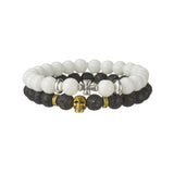 MeMolissa 2pcs/Set Couples Distance Bracelet Natural Stone Yoga Beaded Bracelet