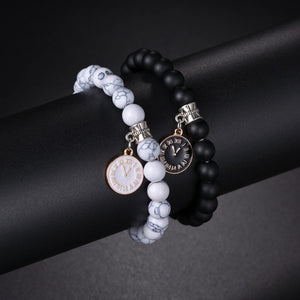 MeMolissa 2pcs/Set Turquoise Beaded Bracelet for Men Women Couple