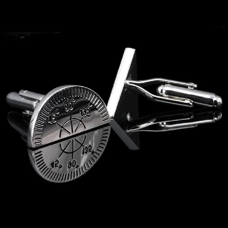 MeMolissa 3 Pairs Top Cufflinks Triangle Ruler Protractor Cufflinks
