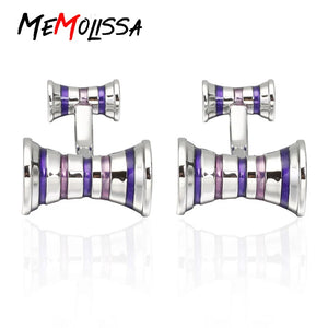 Striped Purple Copper Cufflinks Personality Men's Jewelry