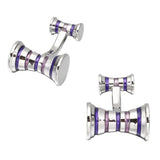 Striped Purple Copper Cufflinks Personality Men's Jewelry