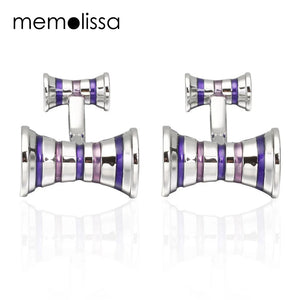 Striped Purple Copper Cufflinks Personality Men's Jewelry