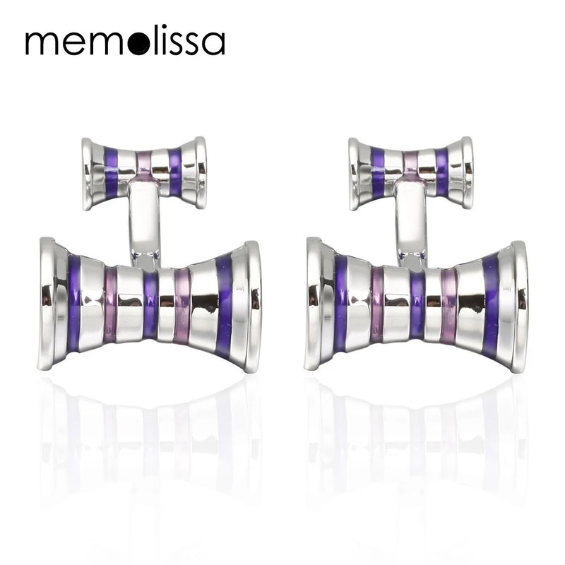 Striped Purple Copper Cufflinks Personality Men's Jewelry