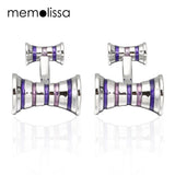 Striped Purple Copper Cufflinks Personality Men's Jewelry