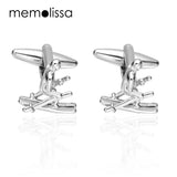 Skier Cufflinks for Men High Gemelos Abotoadura Jewelry
