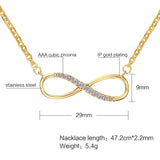 CZ Infinity Pendant Choker Charm Necklace Gold-Color