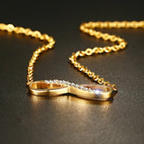 CZ Infinity Pendant Choker Charm Necklace Gold-Color