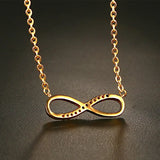 CZ Infinity Pendant Choker Charm Necklace Gold-Color