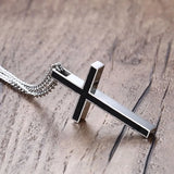 Classic Jesus Cross Necklace Pendant Stainless Steel Prayer Crucifix