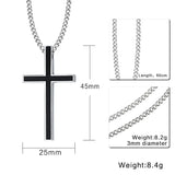 Classic Jesus Cross Necklace Pendant Stainless Steel Prayer Crucifix