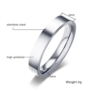 4mm Stainless Steel Wedding Bands Engagement Rings Men Women