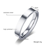4mm Stainless Steel Wedding Bands Engagement Rings Men Women