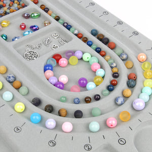 Gray Flocked Bead Jewelry Tray Organizer
