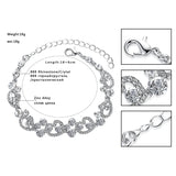 Mecresh Heart-Shape Charm Bracelets for Women Silver Crystal African Girls