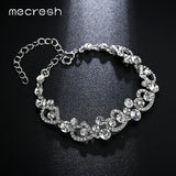 Mecresh Heart-Shape Charm Bracelets for Women Silver Crystal African Girls