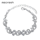 Mecresh Heart-Shape Charm Bracelets for Women Silver Crystal African Girls