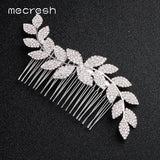 Mecresh Leaf Crystal Bridal Hair Combs