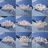 Mecresh Silver Rhinestone Bridal Hair Comb - Wedding Accessorie