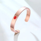 Medical Alert Cuff Bracelet TYPE 1 DIABETES Stainless Steel