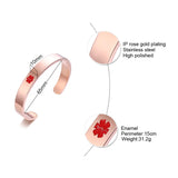 Medical Alert Cuff Bracelet TYPE 1 DIABETES Stainless Steel