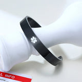Medical Alert Cuff Bracelet TYPE 1 DIABETES Stainless Steel