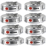 Medical Alert ID Bracelet First Aid Health Monitoring Stainless Steel