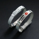 Medical Alert ID Bracelet First Aid Health Monitoring Stainless Steel