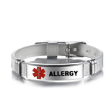 Medical Alert ID Bracelet First Aid Health Monitoring Stainless Steel
