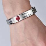 Medical Alert ID Bracelet First Aid Health Monitoring Stainless Steel