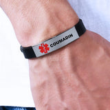 Diabetes Medical Alert ID Bracelet Adjustable Wristband for Men Women