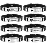 Diabetes Medical Alert ID Bracelet Adjustable Wristband for Men Women
