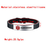Diabetes Medical Alert ID Bracelet Adjustable Wristband for Men Women