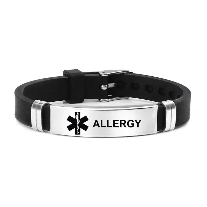 Diabetes Medical Alert ID Bracelet Adjustable Wristband for Men Women